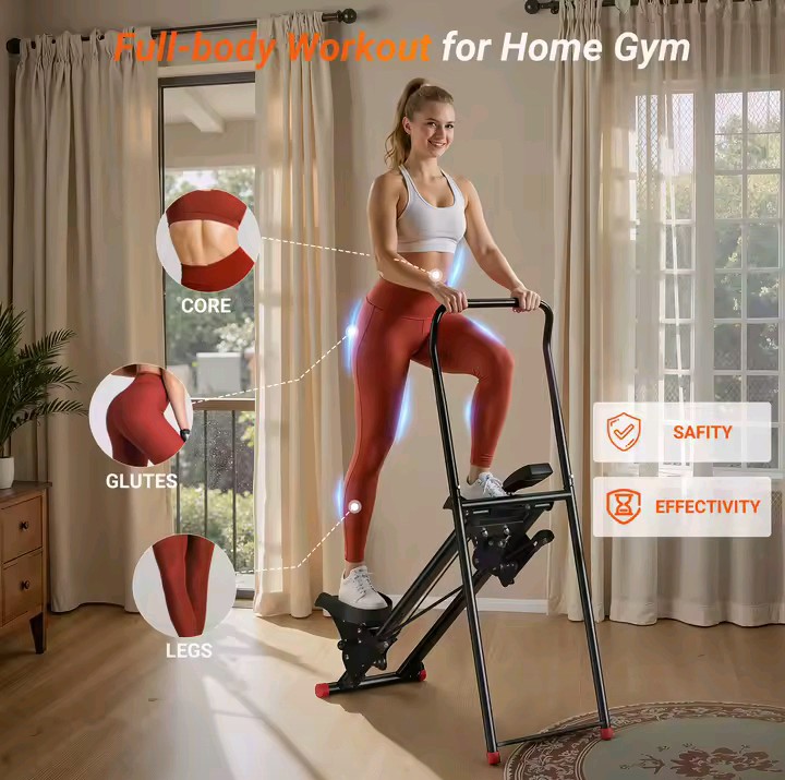 Woman getting a full-body workout on ApexClimb